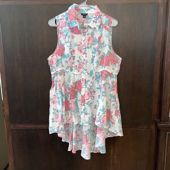 NWT TORRID BABYDOLL POPLIN BUTTON-FRONT SHIRT SIZE LARGE - Picture 2 of 6